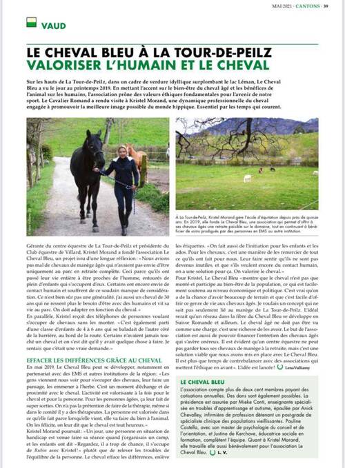 Article du journal Cavalier-Romand
